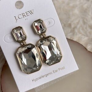 J. Crew Crystal Drop Statement Earrings